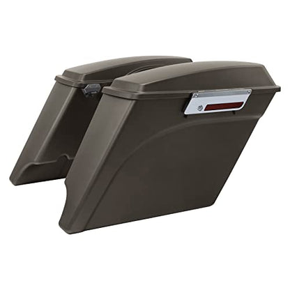 TCMT 5" Stretched Hard Saddlebags Fit For Harley Touring Electra Road Glide 1993-2013 - color: Pewter Denim Chrome Latches
