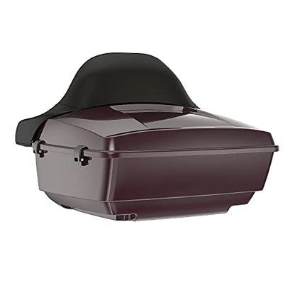 Advanblack King Tour Trunk Pack, Black Mount Bracket & Top Luggage Rack Fit for 2009-Later Harley Touring, Road Glide, Street Glide Special, Road King, Electra Glide (Black Cherry) - color: Black Cherry