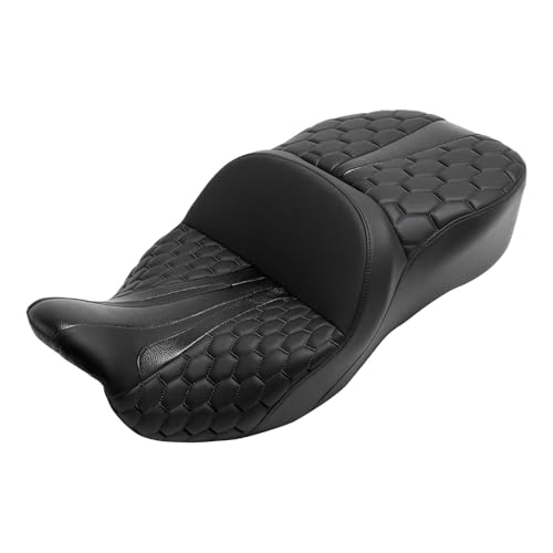 C.C. RIDER Driver& Passenger Seat Mammock Seat Fit For Harley Touring 2009-2023 Road Glide Street Glide Road King Electra Glide and 2009-2022 CVO Models - color: 23# Blacke