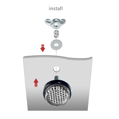 White Reflector Motorcycle License Plate Bolts and Nuts - color: White