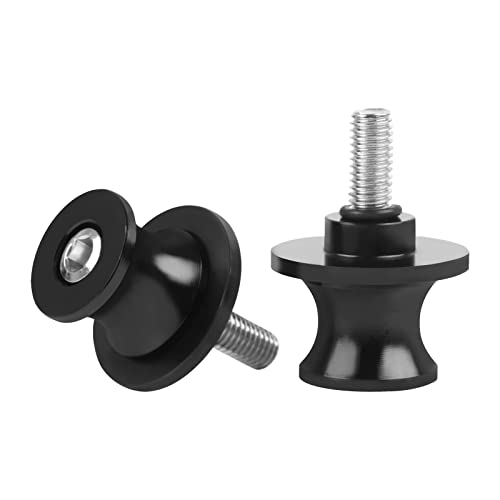 CHIFUN 2Pcs 10MM M10 X1.5/1.25 Motorcycle Swing Arm Spools Sliders CNC Aluminum Swingarm Spools Stand Screw Compatible with VULCAN S 650 900 Ninja 250 300 ZX-10R ZX-6R(Black) - color: Black