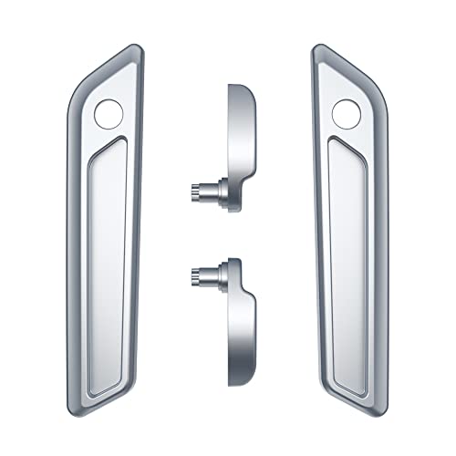 Advanblack Saddlebag Latches Covers, Lid Lifters Levers Fit for 2014+ Harley Touring Hard Saddlebags - Barracuda Silver - color: Barracuda Silver