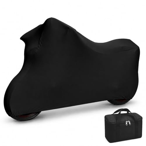 Indoor Motorcycle Cover for Kawasaki Z H2 2020–2026, Stretch Fabric for Scratch-Free Dust Protection,Reinforced Carrying Case Included Black - color: Black