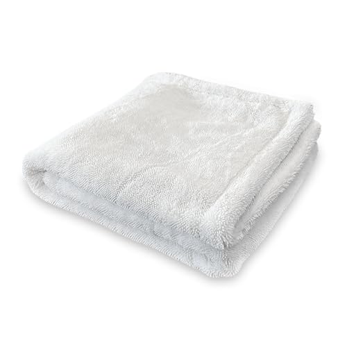MAXL SoftSorb® Ultra Absorbent Car Drying Towel with Advanced Wicking Technology – Non-Abrasive Car Towel for Spotless, Swirl-Free Finish on Cars, SUVs, Motorcycles & Boats - Large White 19.5" x 31.5"