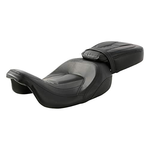 Motorcycle Seat For Harley SLMOTO Low-Profile 2-Up Seat Detachable Rider Passenger Pillion Leather Seat For Touring Road King Street Glide Road Glide Electra Glide CVO 2009-2023 - color: Style A Black