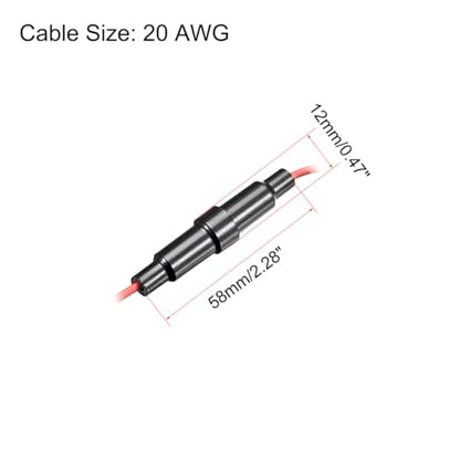 uxcell 15 Pcs 6x30mm Inline Screw Type Fuse Holder 20 Gauge AWG Red Wire with 30 Pcs 10A Fast Blow Glass Fuses - size: 20awg,6x30mm
