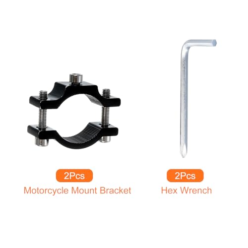 uxcell 2Pcs Motorcycle Tube Clamp, Fit 0.7" to 1.4" OD Motorcycle Bicycle Light Mount Bracket Car Light Bar Holder Clamp, Black (18-35mm)