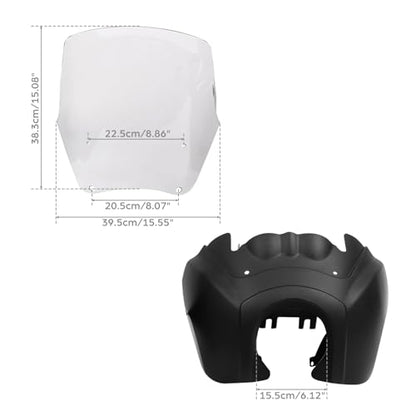 Green-L Front Fairing with 15" Windshield Windscreen and Headlight Extension Block Fit for Harley Dyna FXDB FXDF FXDL 2006-2017 T-Sport 2000-2003 - color: Set C