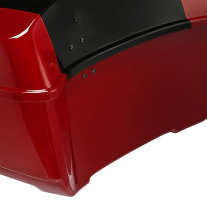 TCMT King Motorcycle Trunk Fit for Harley Touring 2014-2025 CVO Road King Road Glide Street Glide Electra Glide Ultra Limited Pack Billiard Red/Vivid Black - color: Billiard Red/Vivid Black(No Speaker Holes)