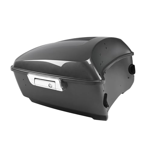 TCMT 13.7" King Motorcycle Trunk Box W/Latch Key Fit For Harley 2014-2025 Touring CVO Road King Road Glide Street Glide Electra Glide Ultra Limited Gauntlet Gray Metallic - color: Gauntlet Gray Metallic(W Speaker Holes)