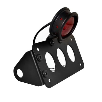 LED Tail Rear Light 3/4" Axle Hole Side Mount License Plate Horizontal/Vertical Bracket Brake Light Motorcycle Compatible for Harley Honda Yamaha Suzuki Chopper Bobber