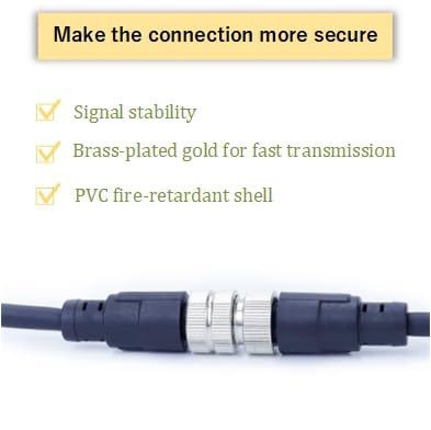 M8 3-Pin Male to Female Connector Cable, A-Coded Straight Circular Industrial Molded Cable, IP67 Waterproof Unshielded PVC Wire, 60V 3A AC/DC, AWG24 - size: 20m, style: 3pin