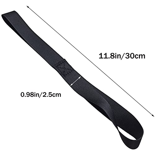 Black Soft Loop Tie Down Straps (6 Pack) 4500Lbs Breaking Strength and 1500Lbs Load Capacity, 12 * 1in Heavy Duty Tie Down Loops for Securing ATV UTV Motorcycles Scooters Dirt Bikes Lawn Equipment