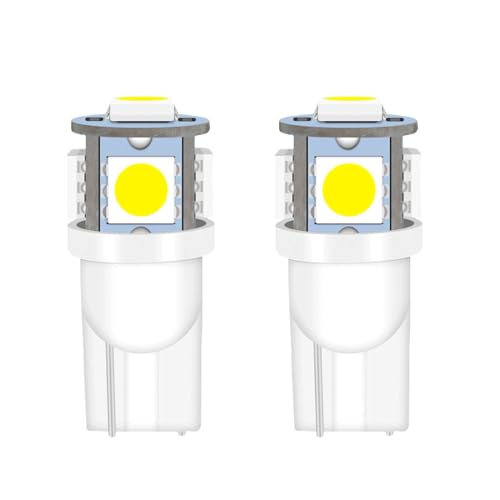 2PCS 194 LED Bulbs Tag Lights for License Plate, Wedge 168 T10 2825 5SMD LED Bulb 5050 Chips 6000K White, 12V Bulb Replacement for Car Interior Dome Map Door Courtesy License Plate Lights Lamp - color: White