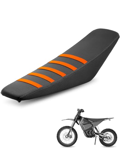 Seat Cover Fit for Yozma in 10, Orange Stripe Non-Slip Motorcycle Cushion Cover, for Electric Dirt Bike Ebike - color: Orange
