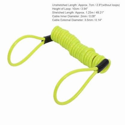 VGEBY Motorcycle Reminder Cable, Bike Alarm Disc Lock Antitheft Security Spring Reminder Coil Cable for Motorbike Scooter Bike Lock Alert (Color : Yellow)