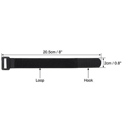20 Pack 0.8 x 8 Inches Hook and Loop Reusable Fastening Cable Tie Down Straps by Wisdompro - Reusable, Durable Functional Ties to Keep Your Home, Office, Workspace from Tangled Messes of Cords - size: 0.8 x 8 Inch, 20 Pack