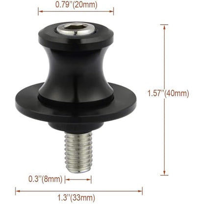 2pcs M8 NINJA Swingarm Spools,Motorcycle Swing Arm Spools Sliders fit Ninja 250 Ninja 400 Ninja Z400 2018-2022 Ninja 650 2017-2022 NINJA 1000SX 2020-2022(Black)