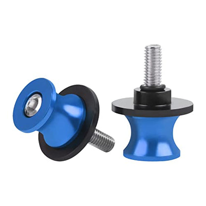 CHIFUN 2Pcs 10MM M10 X1.5/1.25 Motorcycle Swing Arm Spools Sliders CNC Aluminum Swingarm Spools Stand Screw Compatible with VULCAN S 650 900 Ninja 250 300 ZX-10R ZX-6R(Blue) - color: Blue