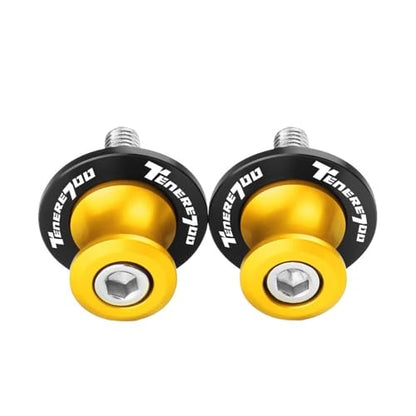 Swing Screw Sliders Spools for TENERE 700 Tenere T7 Rally 2020 2021 2022 2023 2024 2025 Motorcycle Accessories CNC Swingarm Spools Slider Screw Stand 6MM - color: Yellow
