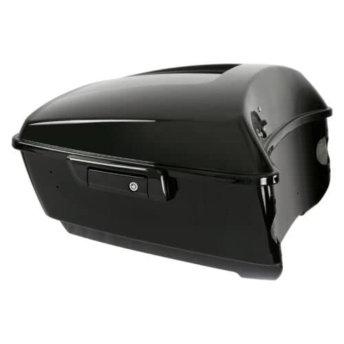 TCMT King Motorcycle Trunk Backrest Pad Two-Up Mount Rack Fit For Harley Touring 1997-2008 Electra Glide Road Glide Street Glide Pack - color: With Speaker Holes: Style I Chrome Rack
