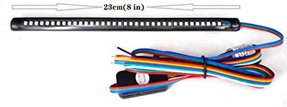 Universal 8in Motorccycle LED Tail Light Strip Brake Stop Turn Signal Light License Plate Light for Scooters UTV ATV Golf Cart Motorcycles Harley Davidson Kawasaki Suzuki Ducati