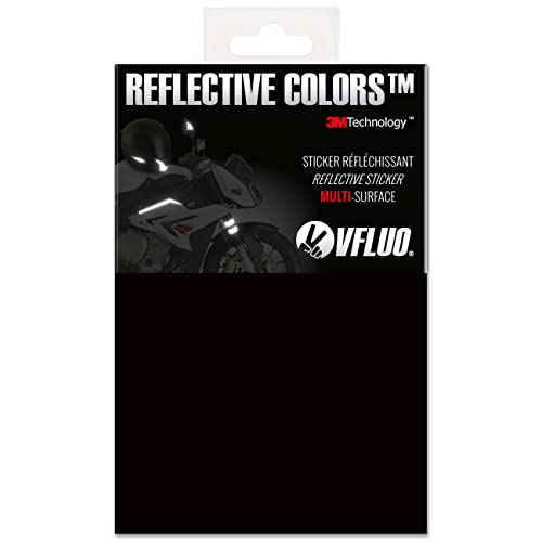 VFLUO - Reflective Sticker Sheet for Bike, Motorcycle, Scooter, Helmets, Stroller/Multi-use - DIY Adhesive board - 3M Technology - High Visibility - Discreet - Optimised adhesion - color: Black, size: 8" x 12" (20 x 30cm)