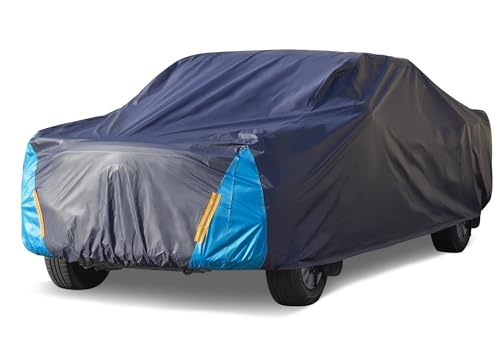 Truck Cover Waterproof All Weather for Automobiles, 6 Layers Outdoor Full Exterior Cover Rain Sun UV Snowproof Protection (Length Up to 228 inch) - color: Blue, size: Truck-L