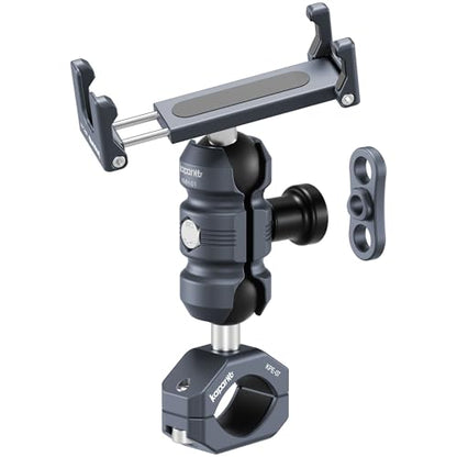 Aluminum Motorcycle Phone Holder, Screw Clamp Fits 22-32mm Handlebar, Adjustable Socket Arm & Phone Clip for 4.7-7" Smartphones, Compatible with Motorcycle/ATV/Bicycle (KPS-02) - color: KPS-02