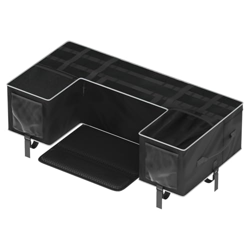 SUNPIE ATV Rear Rack Cargo Bag with Seat Cushion Pad, Soft Black Storage Bag with Upgraded Zipper for 4 Wheeler Polaris Sportsman 450 500 570, Scrambler, TRX FourTrax, Can-Am Outlander 570, Suzuki ATV - color: Black