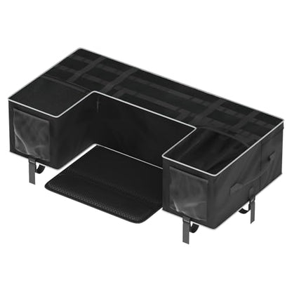 SUNPIE ATV Rear Rack Cargo Bag with Seat Cushion Pad, Soft Black Storage Bag with Upgraded Zipper for 4 Wheeler Polaris Sportsman 450 500 570, Scrambler, TRX FourTrax, Can-Am Outlander 570, Suzuki ATV - color: Black