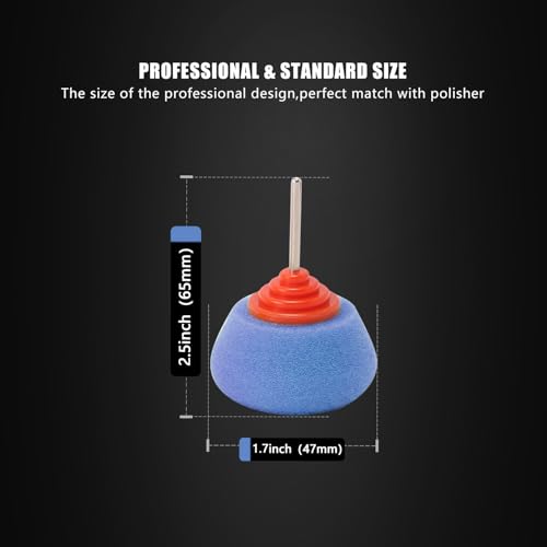 SPTA Blue Medium Cut Mini Drum Polishing Pad Sets with 1/8" Shank,5Pcs Orange Flexible Shaft Drum Detailing Polishing Pad Set for Small Area for Flexible Shaft & Drill Attachment-PT193-5 - color: 5Pcs Blue T80 Medium Cut Drum Pad, style: Flat Pad