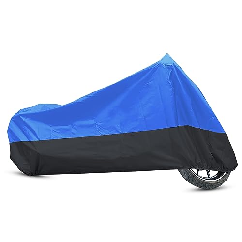 uxcell XL 190T Motorcycle Cover Blue&Black UV Water Resistant 96 Inches - color: Blue Black, size: X-Large