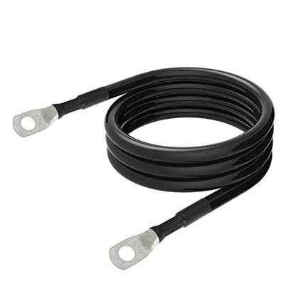 6 AWG Battery Cables 6 Gauge Battery Power Inverter Cable with 5/16 Inch Tinned Copper Lugs Both Ends for Solar Marine Boat RV Car Motorcycle 2 pcs (4FT) - size: 4FT