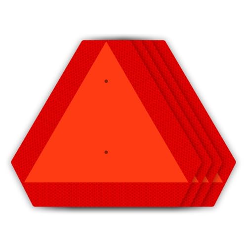 Ignixia Slow Moving Vehicle Sign, 0.7 mm Thick Rust free Aluminium Slow Moving Vehicle Triangle signs, 14”x 16” Inches Orange base with Reflective border, SMV Sign for Golf Cart, UTV, safety signs