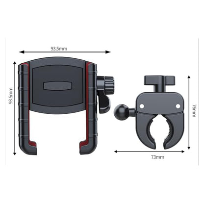 Bicycle Phone Holder Mount, Bike Motorcycle Handlebar Phone Mount Clamp ATV Scooter Phone Clip with One Hand Operation for iPhone Samsung 4.5-7" Smartphone, 360° Rotation