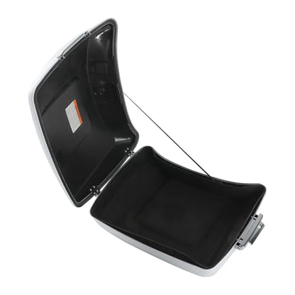 TCT-MOTORPARTS Chopped Luggage Trunk w/Wrap-Around Backrest Pad + Black Two-Up Mounting Rack Fit For Harley Street Glide Special 2020 Stone Washed White Pearl - color: Fit for Stone Washed White Pearl #4