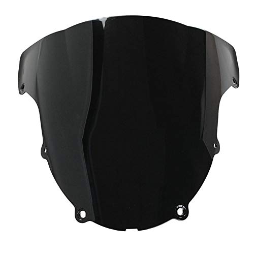 Motorcycle Double Bubble Smoke Windshield for Kawasaki ZX6R 636 2003 2004 ZX-6R 03 04 ZX636 ABS Plastic Windshield Windscreen Black - color: 2
