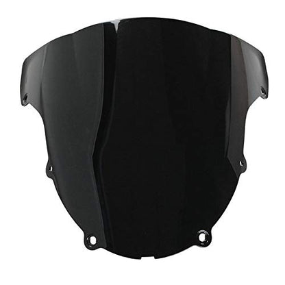 Motorcycle Double Bubble Smoke Windshield for Kawasaki ZX6R 636 2003 2004 ZX-6R 03 04 ZX636 ABS Plastic Windshield Windscreen Black - color: 2