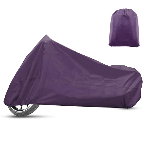 X AUTOHAUX Motorcycle Cover for Harley Davidson for Honda for Suzuki All Season Waterproof Sun Outdoor Protection Motorbike Cover Fits Up to 86.61'' Motorcycles Vehicle Cover L Purple - color: Purple, size: L