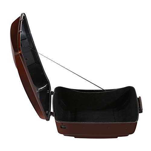 13.7" King Trunk W/Latch Key Fit For Harley Touring 2014-2025 CVO Road King Road Glide Street Glide Electra Glide Ultra Limited Pack - color: Auburn Sunglo & Black Hole With Rich Bourbon