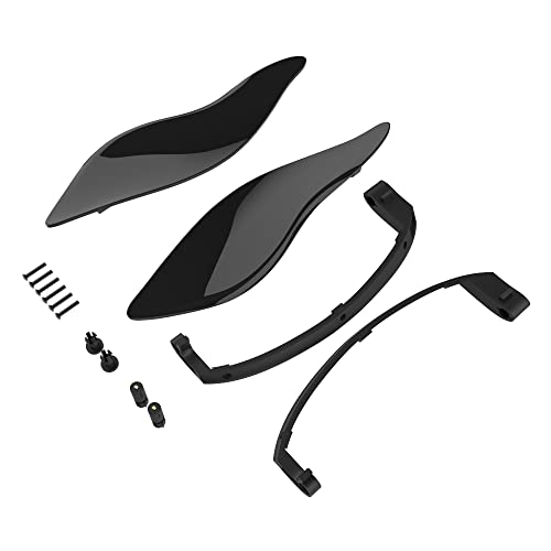 Advanblack Black Hole Side Wings Air Deflectors, Fairing Side Wing Windshield, Fairing Side Shield, Adjustable Wind Deflectors, Compatible for Harley Touring Street Electra Glide 2014-2023 - color: Black Hole