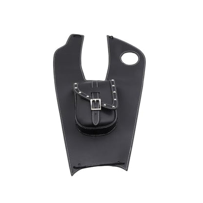 Motorcycle Black Artificial Leather Tank Cap Panel Bag Gas Tank Bag For Yamaha V-Star XVS650 1999-2007