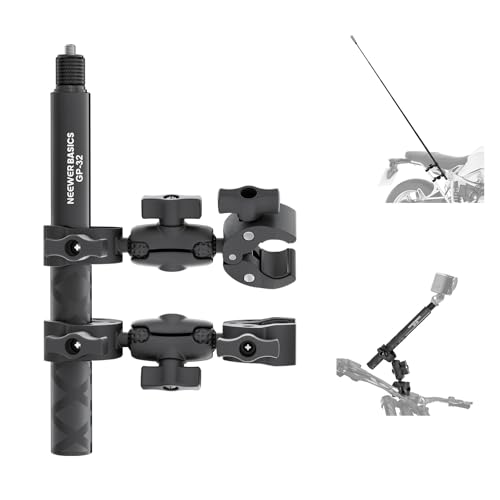 NEEWER Basics Motorcycle Bike Mount Accessories Kit, Invisible Selfie Stick Bicycle Handlebar Clamp Holder Compatible with Insta360 DJI OSMO 360 Pocket 3 Action Cameras for POV Video Recording, GP-32