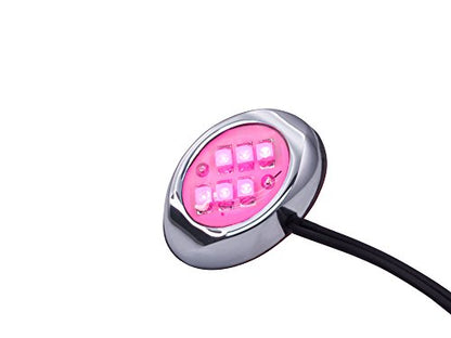 Oznium LED Modules (Round Chrome, Pink LED) - color: Pink LED, size: Round Chrome