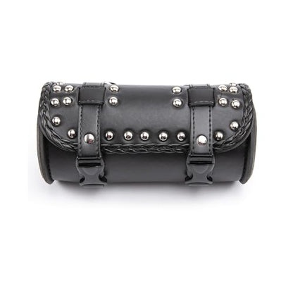 Mini Motorcycle Handlebar Bag Saddlebag Roll Tool Bag for Cafe Racer Bobber Chopper Storage pouch (Black A) - color: Black A