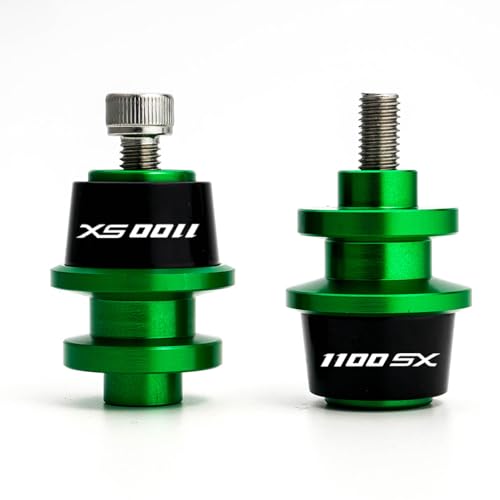 Compatible with Ninja1100SX SE Ninja 1100 SX SE Ninja 1100SX 2025 2026 Motorcycle CNC M8 Swingarm Spools Slider Stand Screws Sliders (Green) - color: Green
