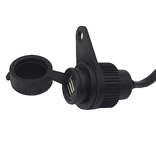GoolRC USB Outlet Quick Charger Socket, Motorcycle Modified USB Chargers Adapter with Dual 5V/2A Port Waterproof Cover Replacement for MT-09 SP MT07 XSR700
