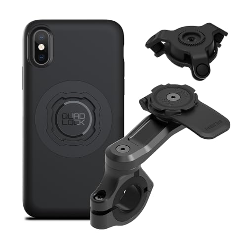 Quad Lock Motorcycle Handlebar Mount PRO Kit with Vibration Dampener and MAG Phone Case for iPhone X/XS - size: iPhone X/XS