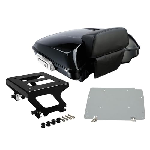 TCT-MOTORPARTS Razor Motorcycle Trunk Luggage w/Backrest Metal Plate Base w/Solo Mount Rack Fit for 2022-2025 Harley Low Rider ST FXLRST FLSB - color: Style #2